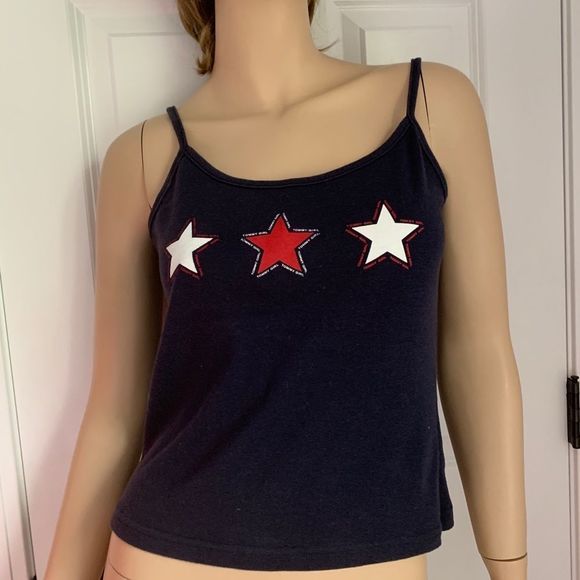 Y2K New Tommy Hilfiger Jeans Tank Top With Stars - Picture 1 of 6